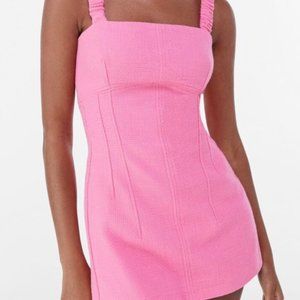 Hot Pink Tweed Romper from Bershka